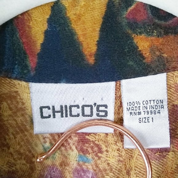 Chico's Abstract Print Button Front Jacket - Picture 3 of 6